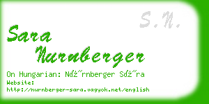 sara nurnberger business card